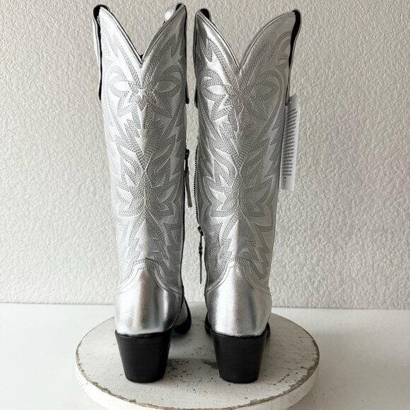 Lane SMOKESHOW Womens Cowboy Boots 7 Silver Trail Western Cowgirl Mid Calf Tall - Picture 5 of 16